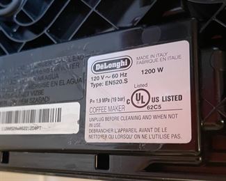 DeLonghi EN520.S Espresso 10x7x13in HxWxD
