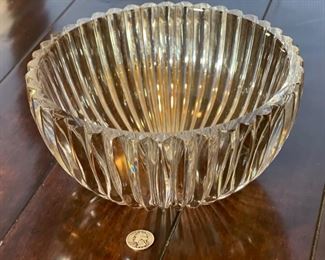 Ribbed Crystal Glass Bowl Josef Riedel 5in H x 9.5in Diameter