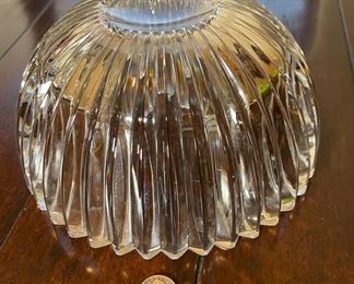 Ribbed Crystal Glass Bowl Josef Riedel 5in H x 9.5in Diameter