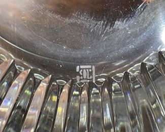 Ribbed Crystal Glass Bowl Josef Riedel 5in H x 9.5in Diameter