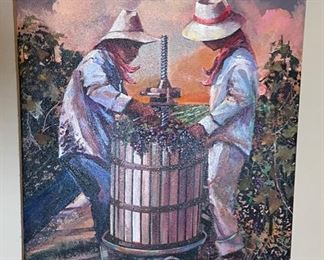 Carlos Lopez Crush Time Textured Painting 26x22x2.5in HxWxD