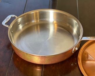 Lg All-Clad Copper Tinned Pan w/ Lid 2.5x11.25x21in HxWxD