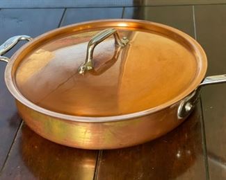 Lg All-Clad Copper Tinned Pan w/ Lid 2.5x11.25x21in HxWxD