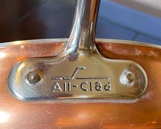 Lg All-Clad Copper Tinned Pan w/ Lid 2.5x11.25x21in HxWxD