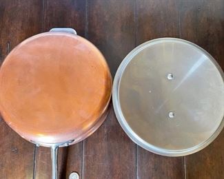 Lg All-Clad Copper Tinned Pan w/ Lid 2.5x11.25x21in HxWxD