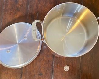 Lg All-Clad Copper Tinned Pot w/ Lid 5inx8.25x11.25in HxWxD