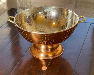 Copper Tinned Colander 7x12x14in HxWxD