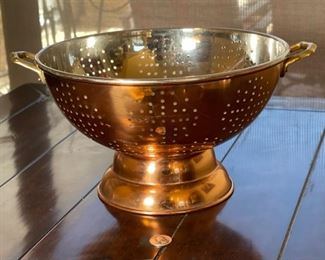 Copper Tinned Colander 7x12x14in HxWxD
