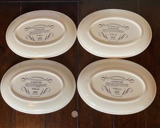 4pc Gien France Meat Plates Le Boucher LES AVENTURES 1x12x8.5in HxWxD