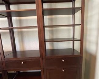 Bassett Contemporary Dark Wood Shelf Bookshelf 85x115x18in HxWxD