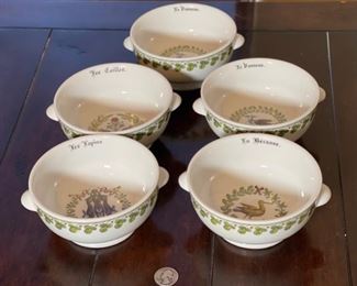 5pc D'Auteuil France Bowls 2.75x5.5x6.5in HxWxD