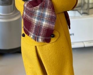 Simpich Character Dolls Christmas Caroler Yellow Jacket 12in H