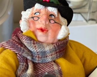 Simpich Character Dolls Christmas Caroler Yellow Jacket 12in H