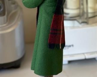 Simpich Character Dolls Christmas Caroler Green JAcket 14in H