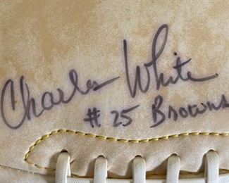 *Signed* Charles White #25 Cleveland Browns Football 7.5x7.5x12in HxWxD