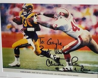 *Signed* Charles White 1997 Rams Photo 13x15