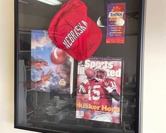 *Singed* Nebraska Montage Tommie Frazier CornHuskers 25x23.5in