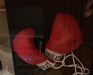 *Signed* Michael Carbajal Boxing Gloves 20.5x20.6x6.5in HxWxD