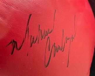 *Signed* Michael Carbajal Boxing Gloves 20.5x20.6x6.5in HxWxD