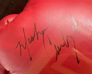 *Signed* Michael Carbajal Boxing Gloves 20.5x20.6x6.5in HxWxD
