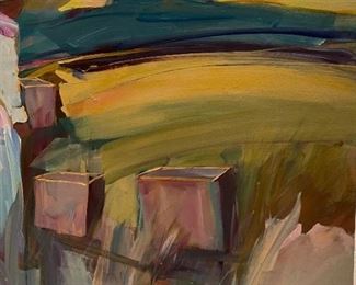 Field Workers Textured Painting Carlos Lopez 42 x 42