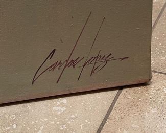 Field Workers Textured Painting Carlos Lopez 42 x 42