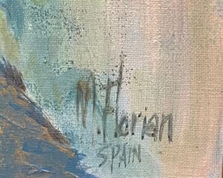 *Original* Painting M Florian Spain Street Villa 42 x 34