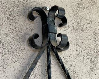 Spanish Revival Wrought Iron 5 Candle Holder 36x32x6in HxWxD