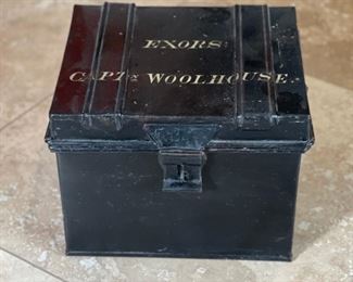 Exors Captn Woolhouse Metal Deed Box Captains Trunk 10x13x11in HxWxD