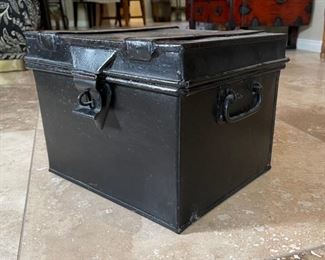 Exors Captn Woolhouse Metal Deed Box Captains Trunk 10x13x11in HxWxD