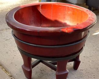 Wood Pedestal Plant holder 14in H x 21in Diameter