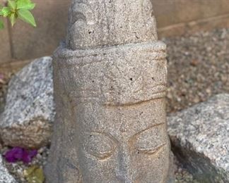 Stone Buddha Head 22 x 9 x 12 HxWxD