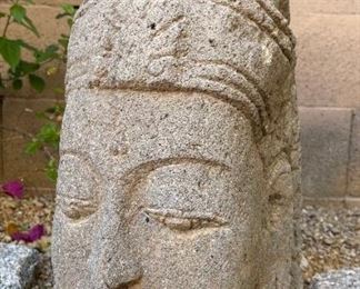 Stone Buddha Head 22 x 9 x 12 HxWxD