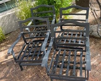 4pc Outdoor Patio Spring Rocker Chairs Aluminum 35 x 29 x 29 HxWxD