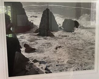 Framed Photo Ocean Rocks 28 x 32