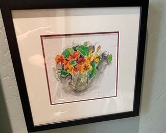 Flower Pot Watercolor 13.5 x 13.5