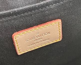 Louis Vuitton black Vernis monogram satchel purse 14in. X 11.25in.