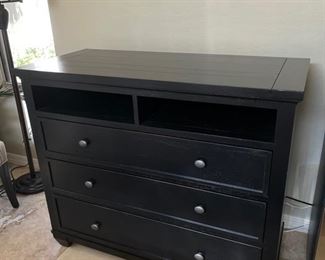 Ethan Allen black 3 drawer dresser/ console 44in. X 20in. X 37.5in.