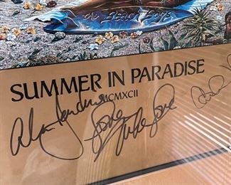 The Beach Boys Band Summer in Paradise Signed Autographed Framed LE Poster 46in. X 33in.