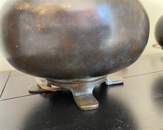 Vintage Maitland Smith Bronze Monkey Lamps pair 7.5in x 34.25in. Tall