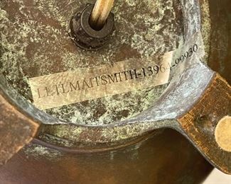 Vintage Maitland Smith Bronze Monkey Lamps pair 7.5in x 34.25in. Tall