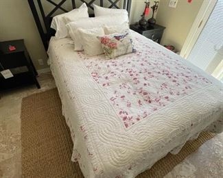 Ethan Allen queen size bed w/sleep solutions mattress 86in. X 67in.