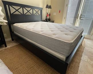 Ethan Allen queen size bed w/sleep solutions mattress 86in. X 67in.