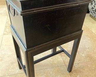 J.W. Marriott London Old Metal Display Box Box: 15in x 11in x 9in box with stand: 15in. X 11in. X