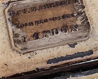 J.W. Marriott London Old Metal Display Box Box: 15in x 11in x 9in box with stand: 15in. X 11in. X