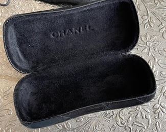 Authentic CHANEL Black Quilted Leather Sunglass Eyeglass Case With soft cover N/A