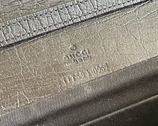 Vintage Black Gucci GG Monogram Canvas Wallet Bamboo 9.5in. X 4.75in.