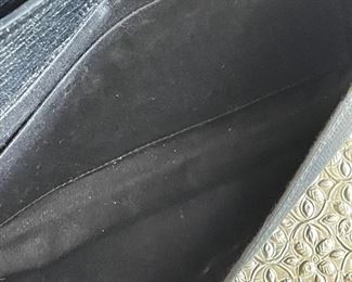 Vintage Black Gucci GG Monogram Canvas Wallet Bamboo 9.5in. X 4.75in.