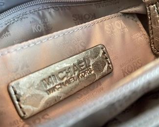 Rare Michael Kors alligator skin metallic silver handbag/purse 14.5 x 5.5 x 11