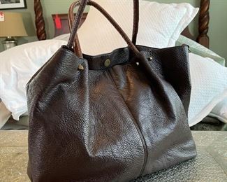 Salvador Ferragamo brown leather purse 18 x 5.5 x 14